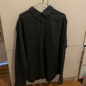 EXPRESS SLIM STRIPED STRETCH FLANNEL SHIRT